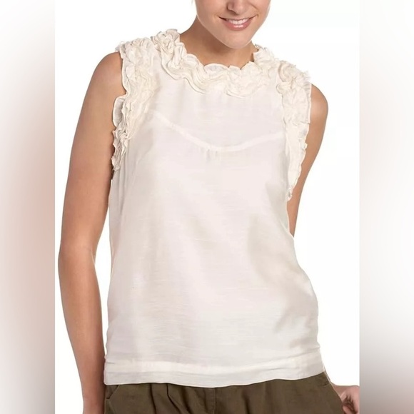 French Connection Tops - French Connection Charlie Cotton Sleeveless Top in Classic Cream ✨